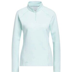 Adidas Quarter Zip Long Sleeve Golf Pull Over Women's XL Aqua Lightweight Sporty